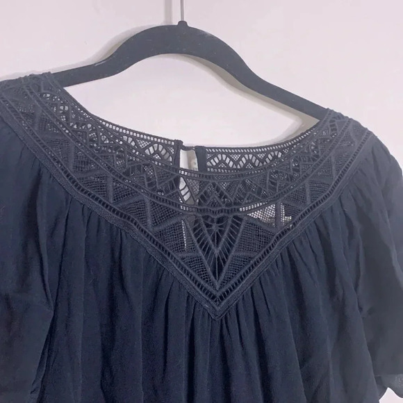 Rebecca Taylor SHORT SLEEVE CREPE AND LACE DRESS SIZE 8 - Picture 5 of 8